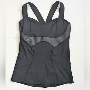 Tonic Activewear Built-In Bra Tank Top Black Mesh Workout S Lululemon ALO Like